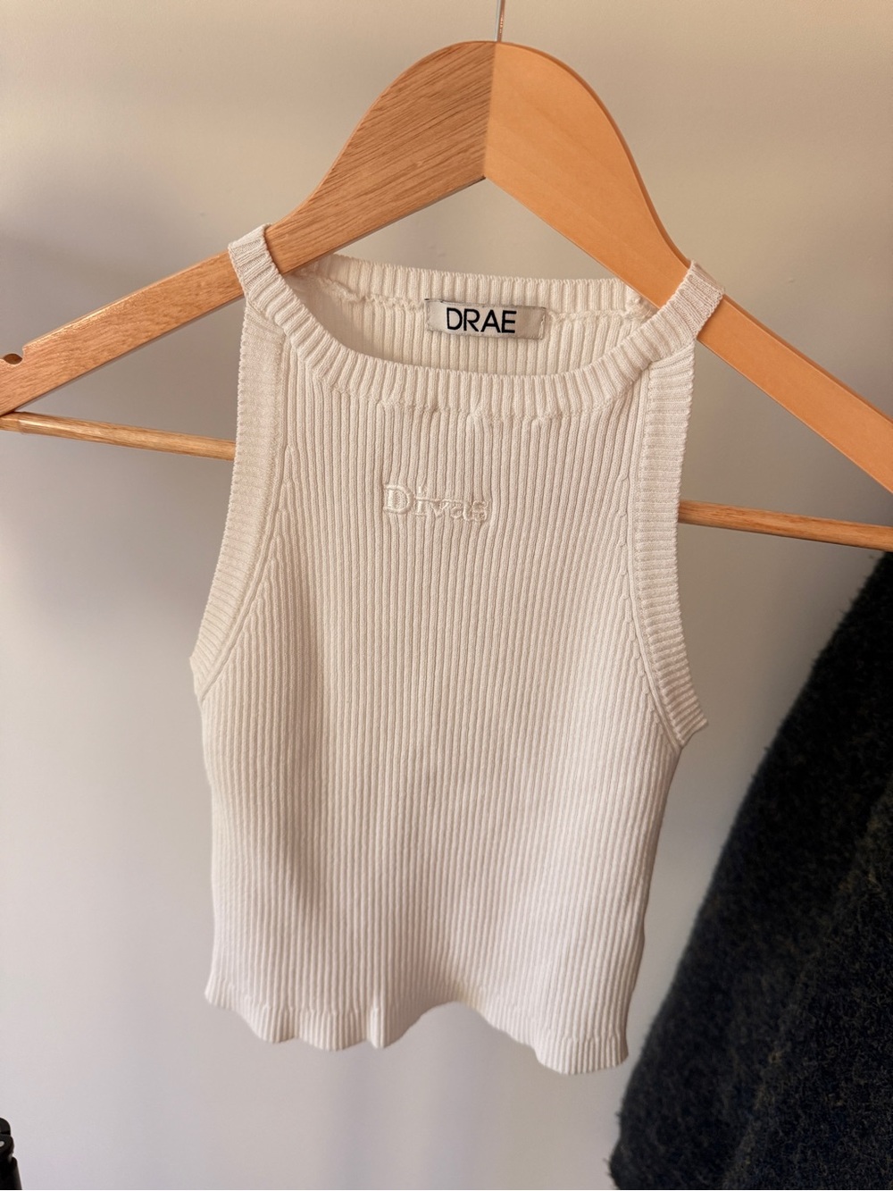 Cream Ribbed Tank Top